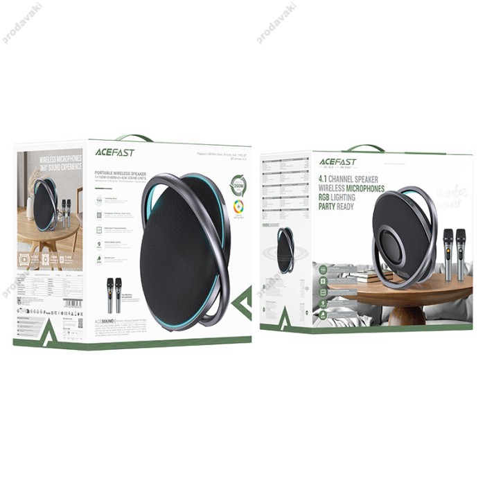 Портативна колонка Bluetooth ACEFAST K5 Max portable wireless speaker BT5.4 350W Black